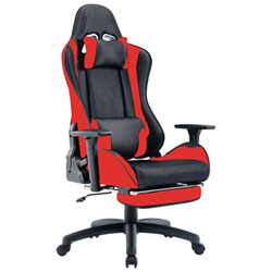 TygerClaw Ergonomic High Back Fabric Gaming Chair - Red/Black