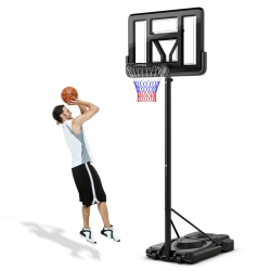 COSTWAY Goplus Portable Basketball Hoop 7.5-10Ft Adjustable Basketball Goal System
