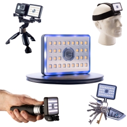 GLOWSTONE LTD Glowstone Ultra-Compact Powerful Flashlight Essentials Pack 8 Accessories- 900 Lm, 75G, Ip69K Waterproof Rubber Hands-Free Floodlight