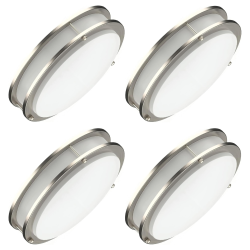 STRAK Led 12 Inch Flush Mount Ceiling Light, 15W 1200Lm - Dimmable Ceiling Lamp, 3Cct (3000K/4000K/5000K) Selectable, Brushed Nickel Light For