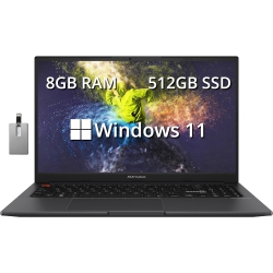 ASUS Vivobook S 15 Slim 15.6" Fhd Laptop, Amd Ryzen 7 5800H, 512GB SSD, 8GB Ram, Amd Radeon Graphics, Windows 11 Home, Indie Black, 32GB Hotface USB