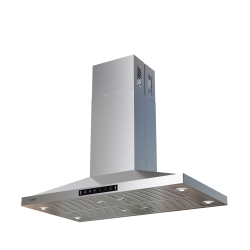 VIKIO 42 Inch Convertible 380-Cfm Stainless Steel Island Range Hood With Filter In Charcoal
