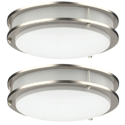 STRAK Led 15 Inch Flush Mount Ceiling Light, 15W 1200Lm - Dimmable Ceiling Lamp, 3Cct (3000K/4000K/5000K) Selectable, Brushed Nickel Light For