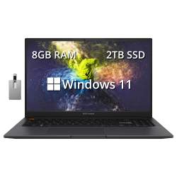 ASUS Vivobook S 15 Slim 15.6" Fhd Laptop, Amd Ryzen 7 5800H, 2Tb SSD, 8GB Ram, Amd Radeon Graphics, Windows 11 Home, Indie Black, 32GB Hotface USB