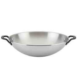 KITCHENAID 5-Ply Clad Stainless Steel Wok, 15-Inch, Polished Stainless Steel