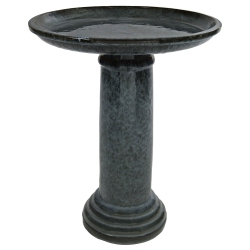 SUNNYDAZE DECOR Sunnydaze Toulon Mist Ceramic Bird Bath - 24.5" H In Black