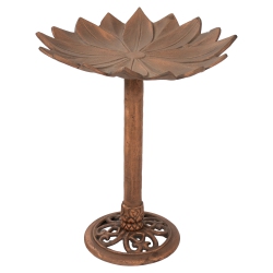 SUNNYDAZE DECOR Sunnydaze Garden Lotus Metal Bird Bath - Copper Patina - 16.5 In