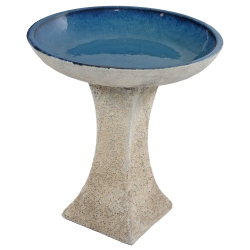 SUNNYDAZE DECOR Sunnydaze Nantes Lava Finish Bird Bath - Distressed Ceramic In White