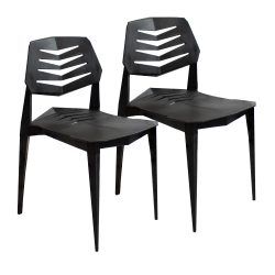 SUNNYDAZE DECOR Sunnydaze Matisse Polypropylene Outdoor Dining Chair - - Set Of 2 In Black