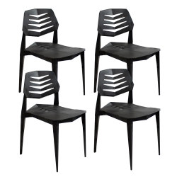 SUNNYDAZE DECOR Sunnydaze Matisse Polypropylene Outdoor Dining Chair - - Set Of 4 In Black