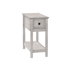 MONARCH SPECIALTIES I 3963 - Accent Table, End, Side Table, 2 Tier, Narrow, Bedroom, Lamp, Storage Drawer Veneer, Transitional In Grey