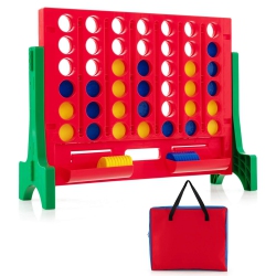 COSTWAY Wall Mounted Or Tabletop Giant 4 In A Row Jumbo 4-To-Score Connect Game Set