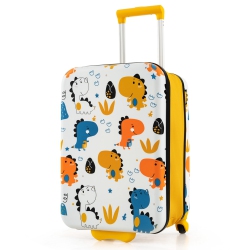 COSTWAY 20" Kids Rolling Luggage Foldable Hardshell Carry-On Suitcase On Wheels Children