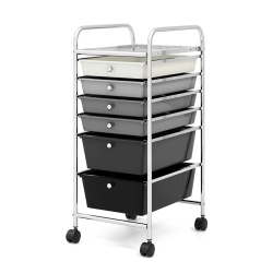 COSTWAY 6 Drawer Rolling Storage Cart Scrapbook Paper Office Organizer