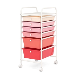 COSTWAY 6 Drawer Rolling Storage Cart Scrapbook Paper Office Organizer