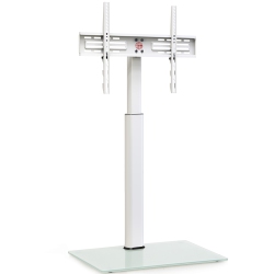 FITUEYES Tv Floor Stand \w Tempered Glass Base for 32 to 60 Inch Max. Height 48.8” Slim Corner Tv Stand \w Swivel Bracket Height Adjustable