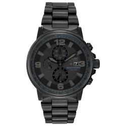 CITIZEN Mens Nighthawk Japanese Eco-Drive Watch 42MM Stainless Steel Case And Bracelet With Dial (Ca0295-58E) In Black
