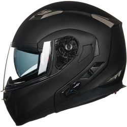 ILM – Bluetooth Integrated Modular Flip Up Full Face Motorcycle Helmet Model 953, Sun Shield Mp3 Intercom (L, Matte Black)