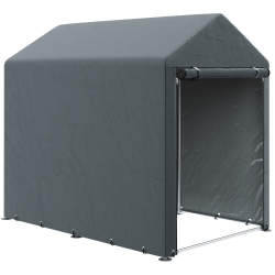 OUTSUNNY 4 X 6Ft Portable Shed, Outdoor Storage Shed Tent With Galvanised Steel Frame And Roll-Up Door for Motorcycle, Bike, Garden Tools
