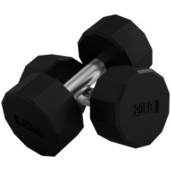 SOOZIER 2 X 20Lbs Dumbbell Set, Rubber Covered Weights With Non-Slip Grip for Men Women Home Gym Workout