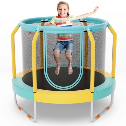 COSTWAY 48" Mini Trampoline With Enclosure Heavy-Duty Metal Frame U-Shaped Legs