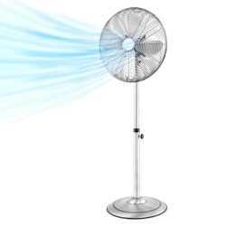 COSTWAY 16" Standing Pedestal Fan With 3 Speed Settings Carrying Handle Aluminum Blades