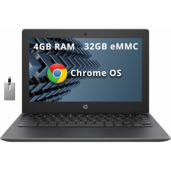 HP Chromebook 11.6" HD Anti-Glare Laptop, Amd A4-9120C, 32GB Emmc, 4GB Ram, Amd Radeon R4 Graphics, Full Size Keyboard, HD Webcam, Wifi 5, Chrome