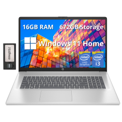 HP 17.3" Fhd Ips Business Laptop, Intel I3-1215U, 672Tb Storage (512GB SSD+160GB Docking Station Set), 16GB Ram, Intel Uhd Graphics, HD Webcam