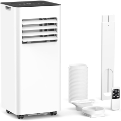 ZAFRO 8000 Btu Portable Air Conditioners Cool Up to 450 Sq Ft, 4 Modes Portable Ac \w Remote Control/large Led Display/24Hrs Timer/installation Kits