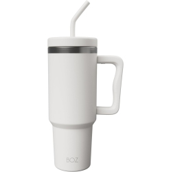 BOZ 40 OZ Tumbler \w Handle And Straw Lid - Cupholder-Friendly, Insulated Stainless Steel Water Bottle, Reusable Travel Mug, Ideal for Hot & Cold