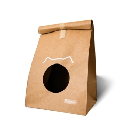 WENHOME Kraft Paper Cat House, Durable, Lightweight, And Eco-Friendly Cat Condo for Cozy Relaxation