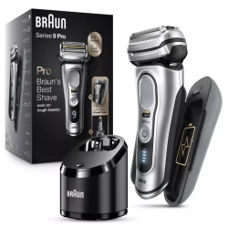 BRAUN Series 9-9477Cc Pro Men's Rechargeable Wet & Dry Electric Foil Shaver With Prolift Trimmer, Powercase, & Smartcare Center