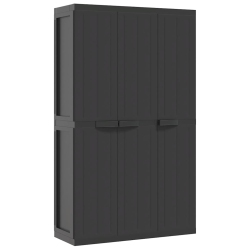 VIDAXL Outdoor Storage Cabinet 97X37X165 Cm Pp In Black