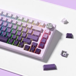 NONE 136 Keys Gradient Keycaps, Pbt Double Shot Keycaps Cherry Profile Minimalist Retro Keycaps for Mechanical Gaming Keyboards In Purple
