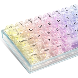 NONE 140 Keys Clear Keycaps Full Set, Transparent PC Material Keycaps for 60% 65% 75% 100% Cherry Gateron Mx Switches Mechanical Keyboard