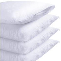 CANADIAN LINEN Microfiber Pillow Protector Zippered Encasement, 20"x30" Queen 4 Pack Soft Breathable Noiseless Bed Bug Proof Cover \w Zipper Closure
