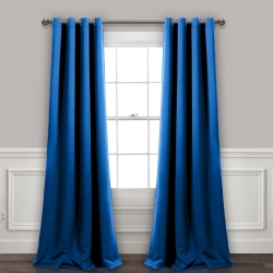 CANADIAN LINEN Triple Weave Blackout Window Curtain, W 52" X L 84", 3 Layer Light Blocking 2 Panel No Noise Washable Polyester Ring Curtains In Blue