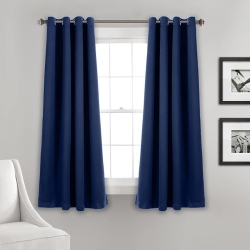 CANADIAN LINEN Triple Weave Blackout Window Curtain W 52" X L 63", 3 Layer Light Blocking 2 Panel No Noise Washable Polyester Ring Curtains