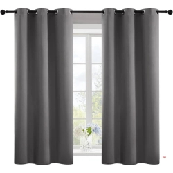 GENER Blackout Curtains for Bedroom - Thermal, Room Darkening Window Drapes, 63 Inch Length, 42X63 Inch, Dark Grey, Set Of 2 Panels