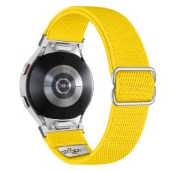STRAPSCO Nylon Stretch Band for Samsung Galaxy Watch 6 - - Silver Adapter In Yellow