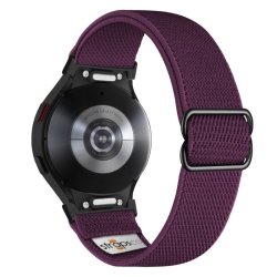 STRAPSCO Nylon Stretch Band for Samsung Galaxy Watch 6 - Purple - Adapter In Black