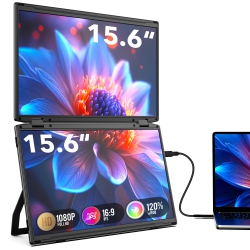 TUTT 15.6” Portable Monitor Dual Screen Extender, Plug And Play, Windows, Macos, Chromeos, Linux Vesa Mount, M4