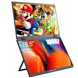 TUTT 18.5” Portable Monitor Dual-Screen E28 | 100Hz | Ips | USB-C & HDMI | No Driver