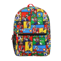 BIOWORLD Super Mario Bros. Character Action Shots Kids 16" Backpack