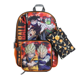 BIOWORLD Dragon Ball Z Characters Collage Kids 16" Backpack And Lunch Bag 5 Piece Set