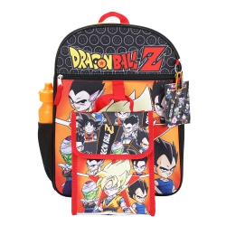 BIOWORLD Dragon Ball Z Characters Chibi Collage Kids 16" Backpack And Lunch Bag 5 Piece Set