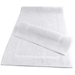 CANADIAN LINEN Deluxe Hotel Cotton Bath Mat 780 Gsm, 20X30 Inches, 2 Pack White, Soft Absorbent Machine Washable Shower Floor Sink Towels