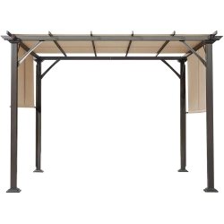 EROMMY 10' X 10' Outdoor Pergola, Patio Gazebos With Steel Frame And Shade - In Black