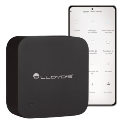 LLOYD'S Smart Rf + Ir Universal Remote Control, Wifi, All-In-One Hub Device for Tvs, Acs, And Curtains, Compatible \w Alexa And Google Home, Easy