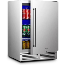 BODEGA Outdoor Beverage Refrigerator, 164 Can Built-In Or Freestanding 24 Inch Outdoor Fridge \w Stainless Steel Door - for Home Bar Office
